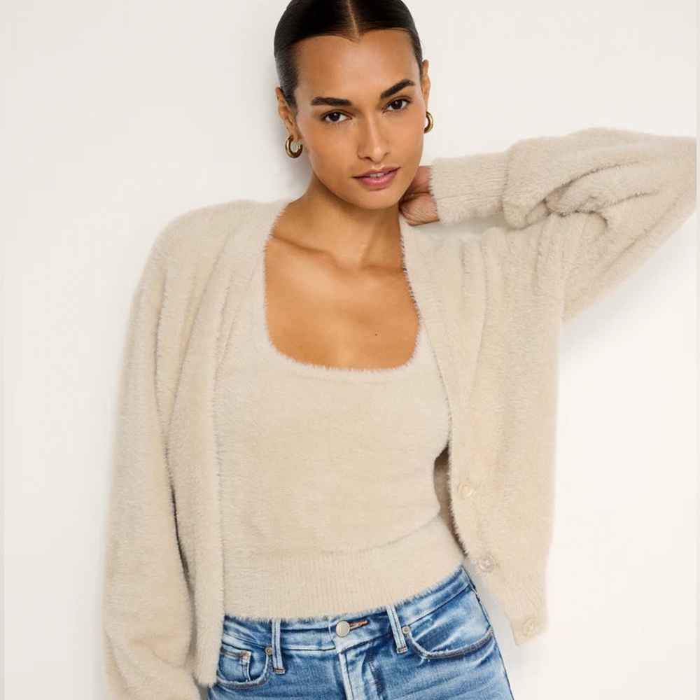 Good American Fuzzy Cardigan